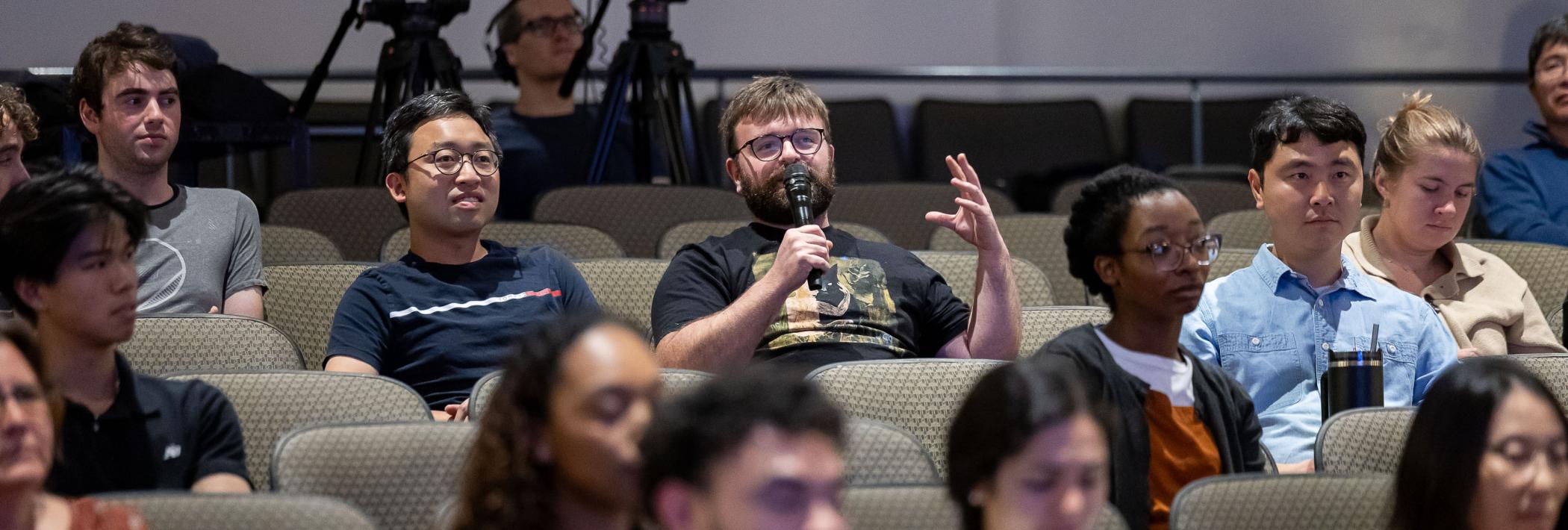 Audience at Professor Michael E. Jung's faculty research lecture. 