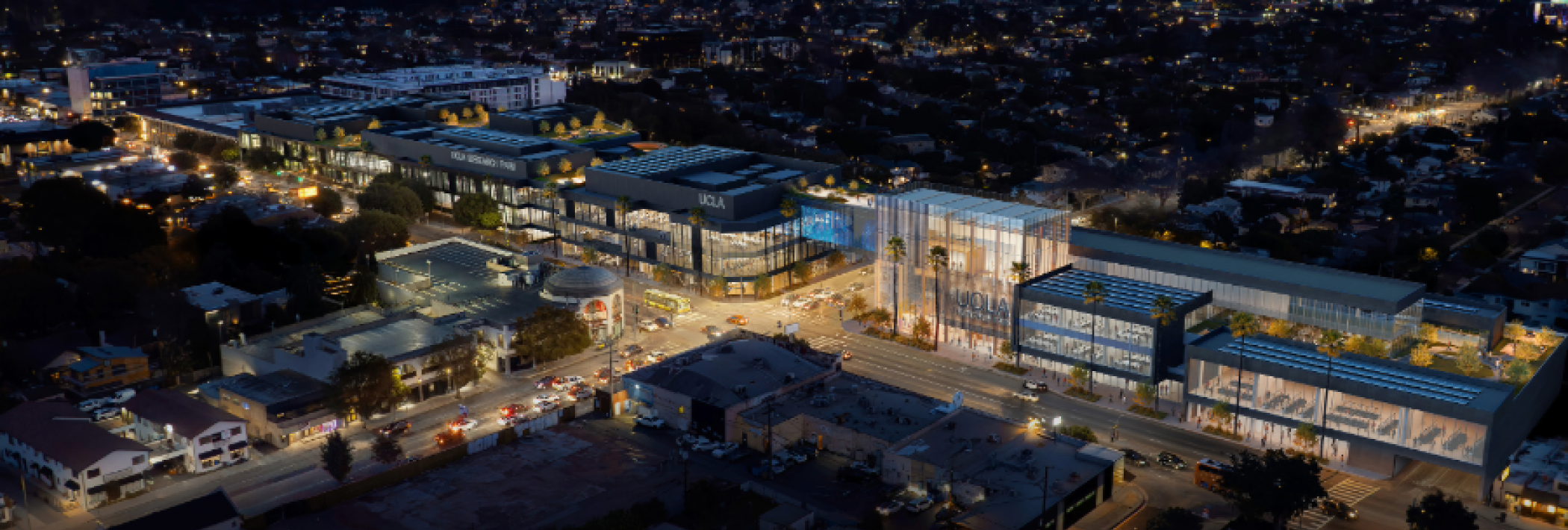 Aerial shot of UCLA Research Park