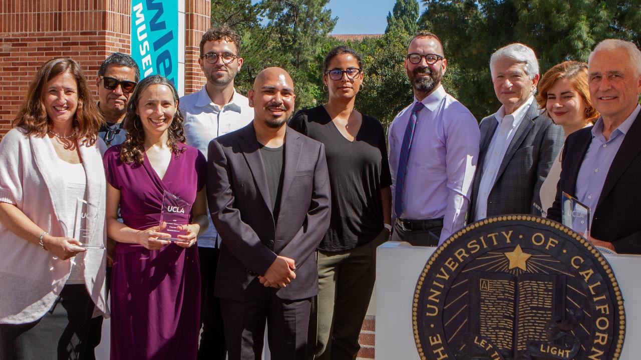 Chancellor Gene Block with Public Impact Research Awards 2022 Awardees